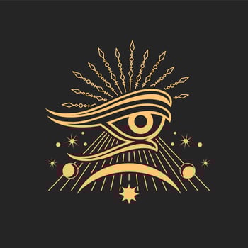 Egyptian occult and esoteric magic witchcraft eye vector