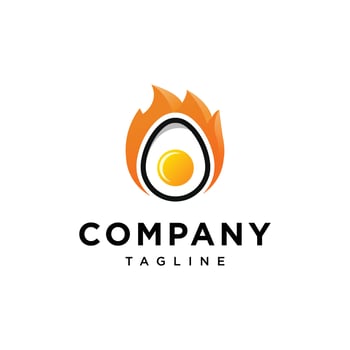 Egg fire logo vector template