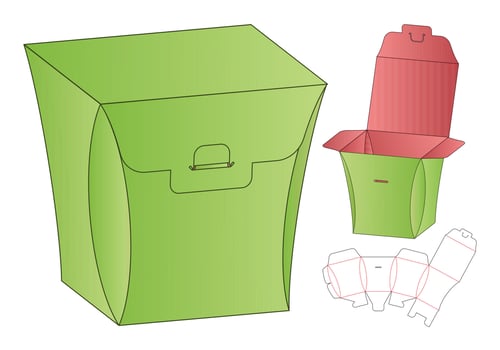 Box packaging die cut template design. 3d mock-up vector