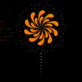 Fireworks exploding vector illustration on black background, dark, night. Firecracker flash. Great for celebrations, new year, christmas, holidays and parties.