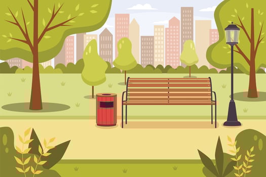 City park vector image illustration