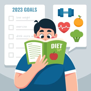 New Year Healthy Lifestyle Resolution vector
