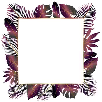 Tropical leafes frame vector