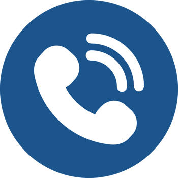 Phone call icon design in blue circle. png