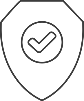 Shield check mark thin line icon, Social icon set. png