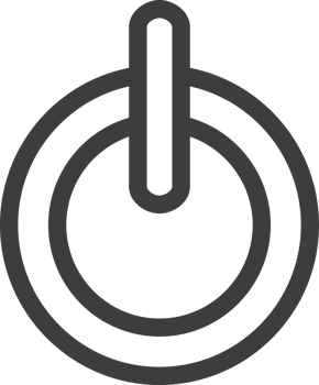 Power button thin line icon, Social icon set. png