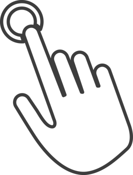 Hand pointing thin line icon, Social icon set. png