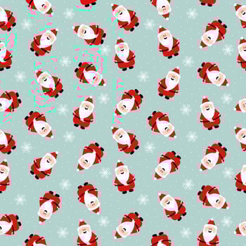 Funny Santa Claus seamless pattern. Cartoon pattern with Santa Claus and snowflakes vector