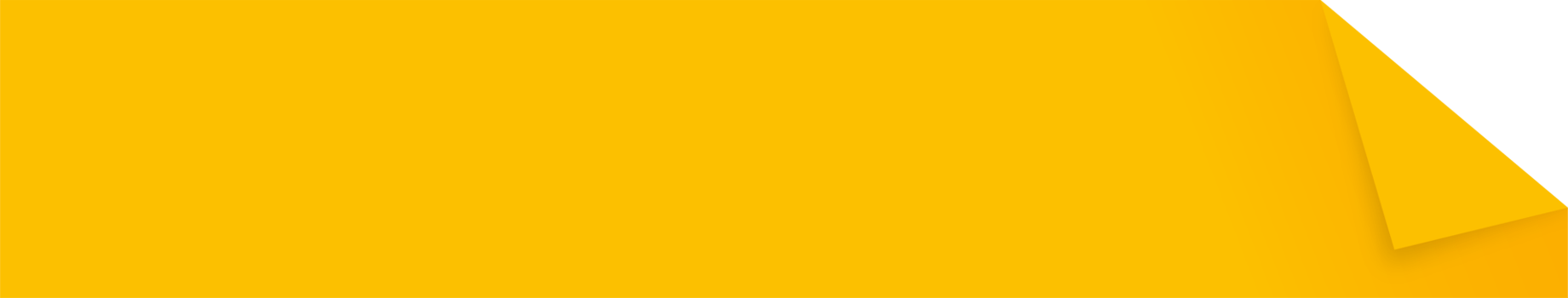 Realistic yellow ribbon illustration. Ribbon with wrinkles corners. png