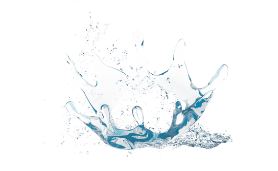 3d water splash transparent, clear blue water scattered around isolated. 3d render illustration png