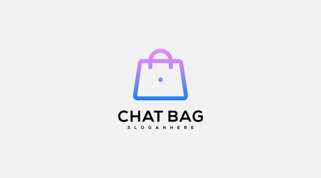 Chat Bag shop Logo icon Vector design Template.
