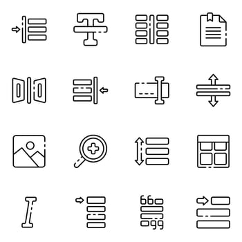 Simple line set of text editor icons. Premium quality objects. Vector signs isolated on a white background.