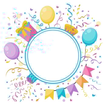 Happy birthday greeting card and party invitation vector