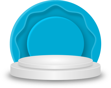 realistic podium with blue background png