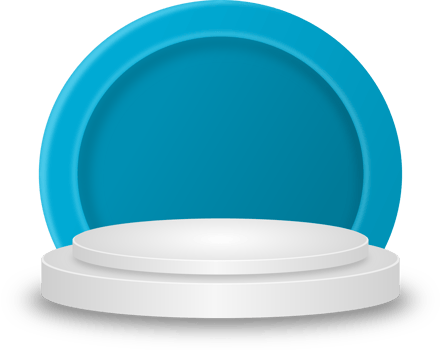 realistic podium with blue background png