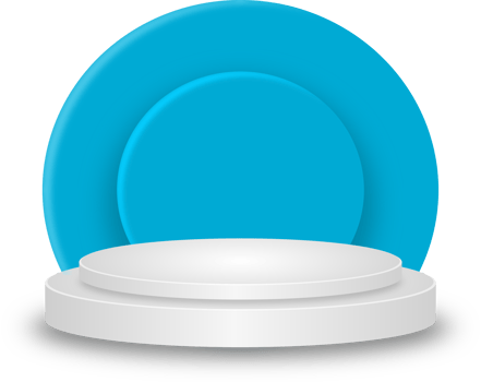 realistic podium with blue background png