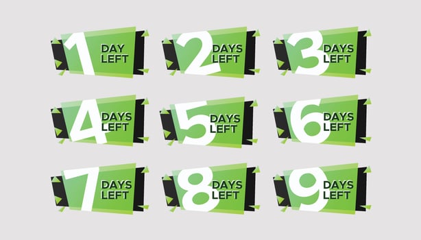 Countdown of days left promotion banners set vector