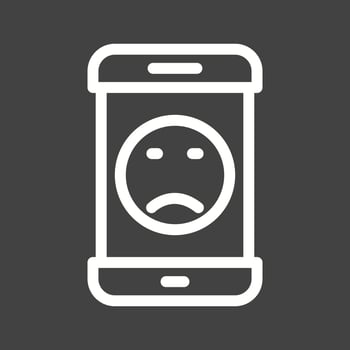 Sad Face Line Inverted Icon vector