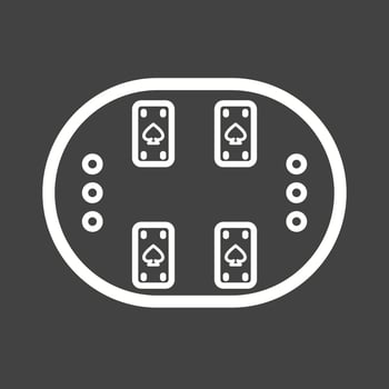Cards Table Line Inverted Icon vector