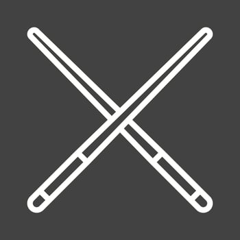 Pool Cue Line Inverted Icon vector