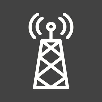 Signals Tower I Line Inverted Icon vector