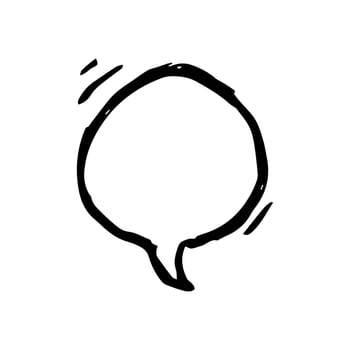 Sketch Speech Bubble. Hand drawn blank Speech Bubble. Dialog empty cloud on white background. Vector illustration.