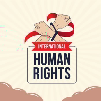 International human rights with hands want to be free vector