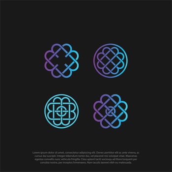 floral MB or BM circular Letter Logo modern gradient Design logo vector
