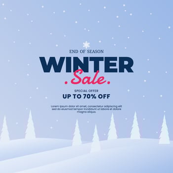 Winter season social media post template vector