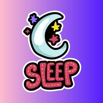 Moon, stars with dream lettering patch vector