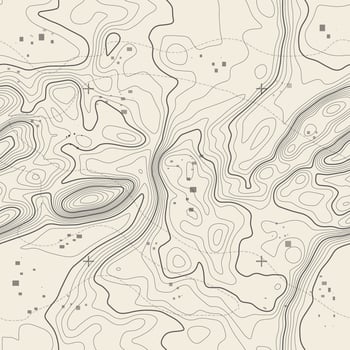 Seamless vector topographic map background. Line topography map seamless pattern. Contour background geographic grid. Mountain hiking trail over terrain. Seamless wavy pattern.