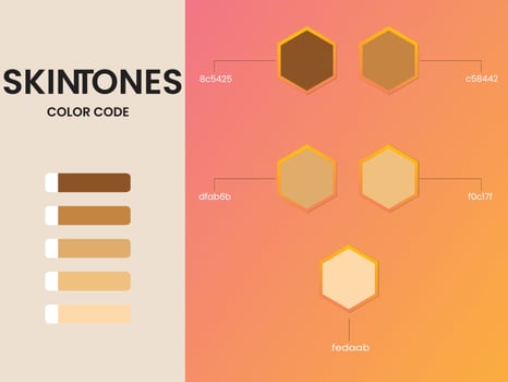 Skin tones color palette vector