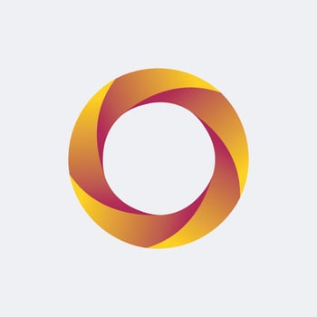 Abstract circle gradient logo design template, vector, orange and yellow color. vector