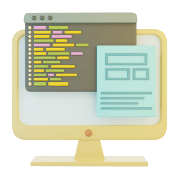 Computer monitor icon 3D illustration png