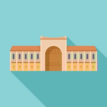 Gate city historical building icon, flat style vector
