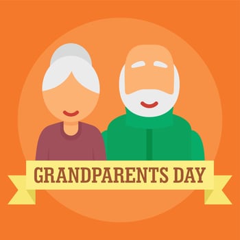 International day of grandparents background, flat style vector