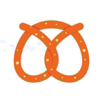 Pretzel bakery icon, flat style vector