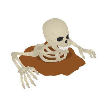 Skeleton ground icon, isometric style vector