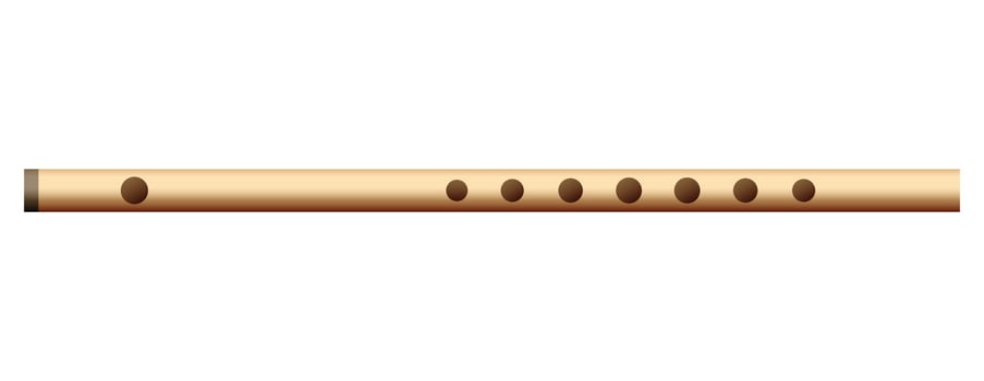 Musical whistle of wood mockup, realistic style vector