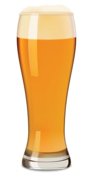 Glass of beer mockup, realistic style vector