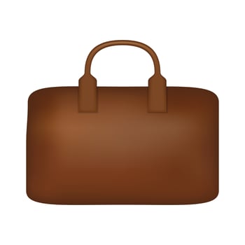 Leather suitcase icon, realistic style vector