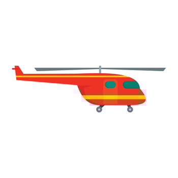 Rescue helicopter icon, flat style vector