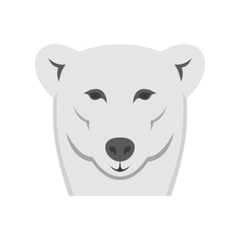 Female polar bear icon, flat style vector
