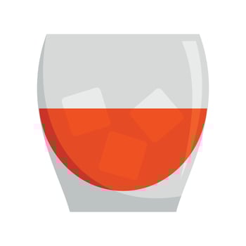 Glass of rum icon, flat style vector