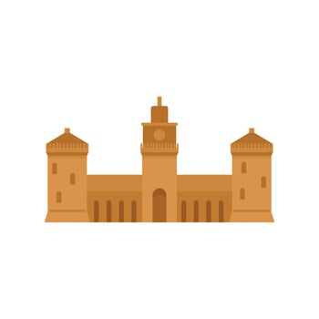 Old castle icon, flat style vector