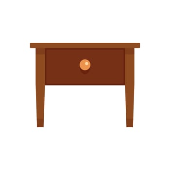 Wood nightstand icon, flat style vector
