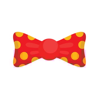 Red yellow bow tie icon, flat style vector