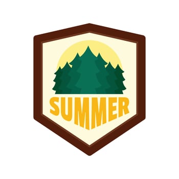 Summer forest logo, flat style vector