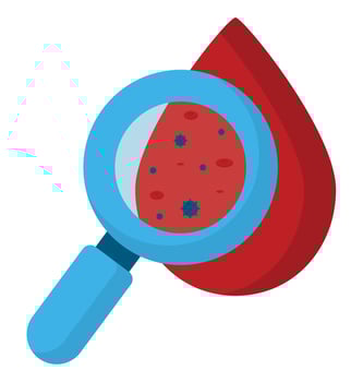 loupe and blood drop vector
