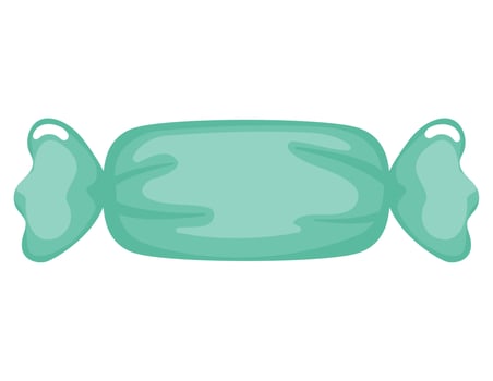 green wrapped candy vector